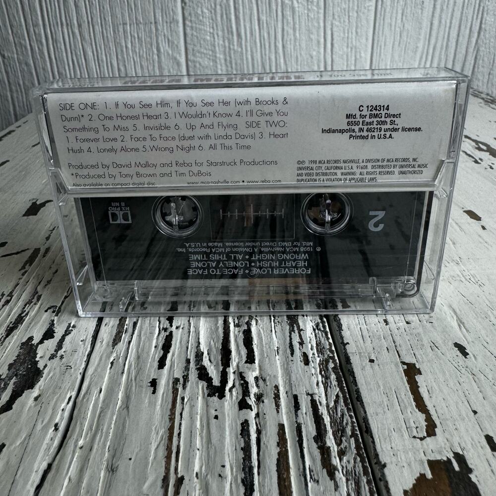 Reba McEntire If You See Him 1998 MCA Cassette Tape Country Classic Vintage - Picture 5 of 5